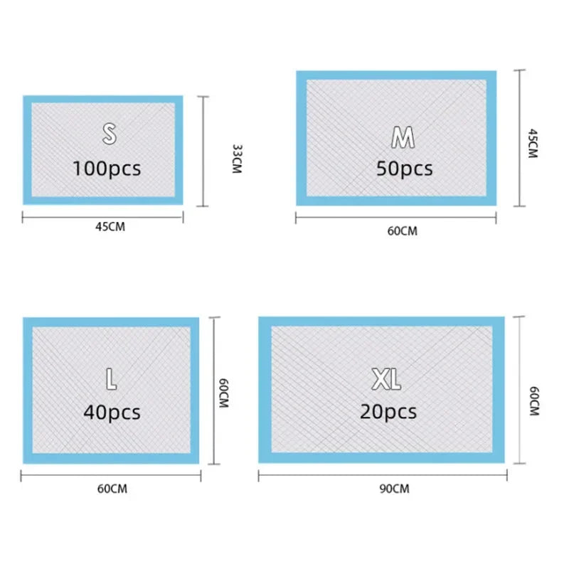 Pet Diaper Pads: Absorbent, Odor-Controlling, Quick-Dry Training Pee Mats - Disposable Dog Toilet (100/50/40/20 Count)