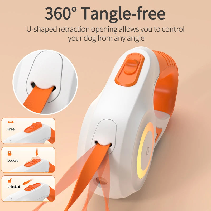 ROJECO 5M Automatic Retractable Dog Leash with LED Light