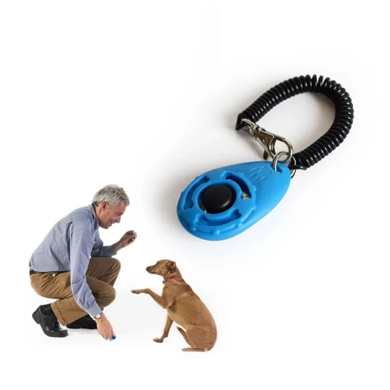 Dog Training Clicker Aid with Adjustable Wrist Strap Key Chain.