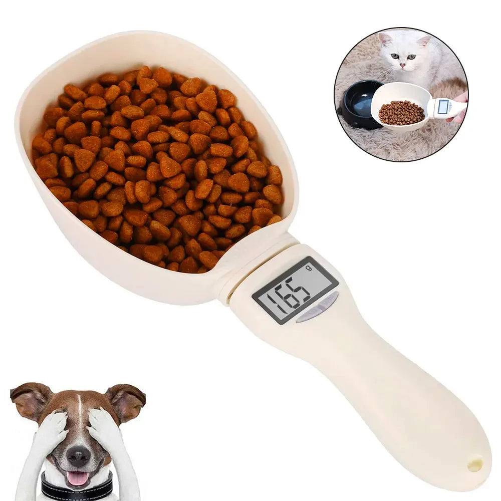 Electronic Pet Food Measuring Scoop - Digital Kitchen Scale with LED Display