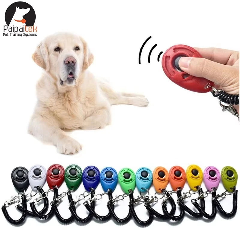Dog Training Clicker Aid with Adjustable Wrist Strap Key Chain.