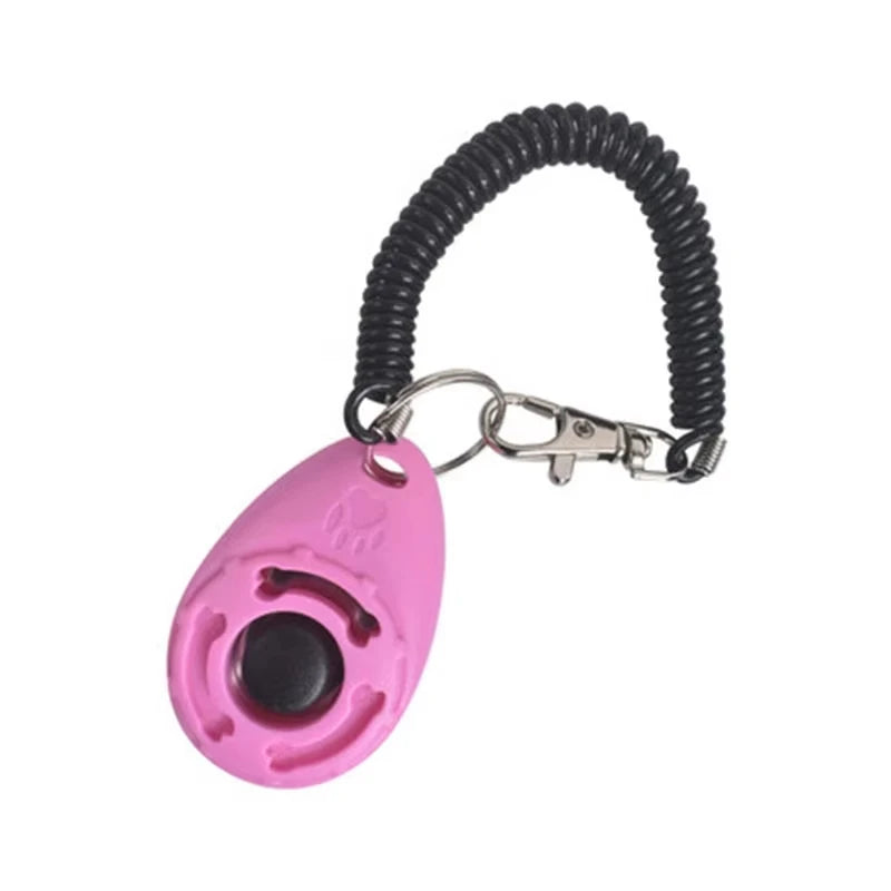 Dog Training Clicker Aid with Adjustable Wrist Strap Key Chain.