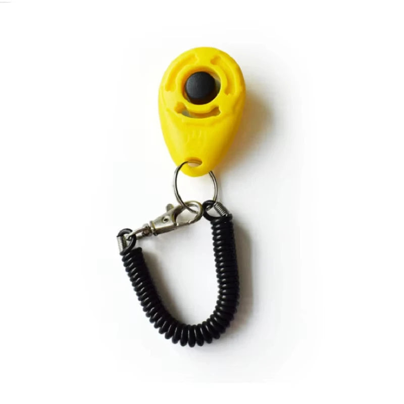 Dog Training Clicker Aid with Adjustable Wrist Strap Key Chain.