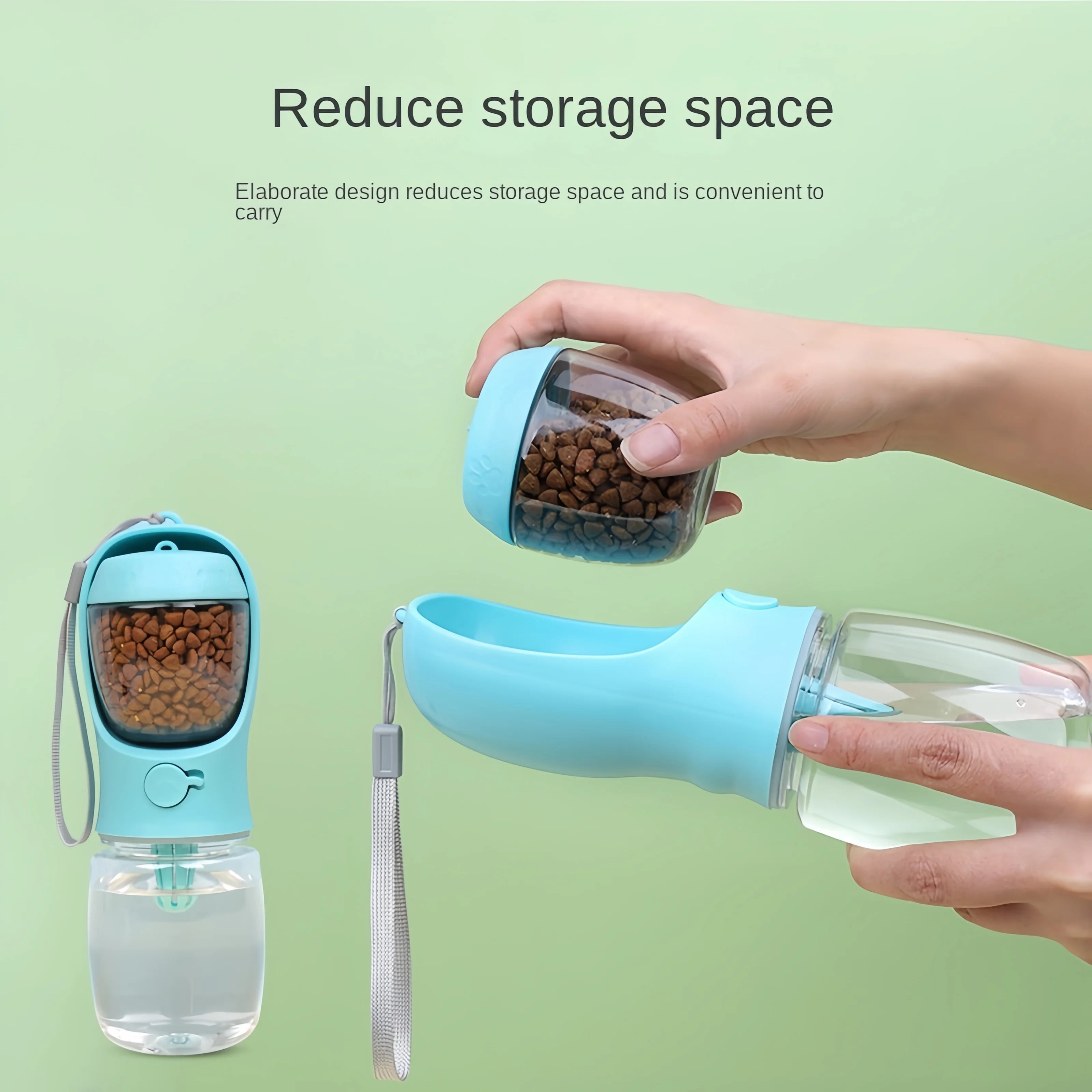 Portable Dog Water Bottle with Food & Water Storage – Perfect for Walks & Travel