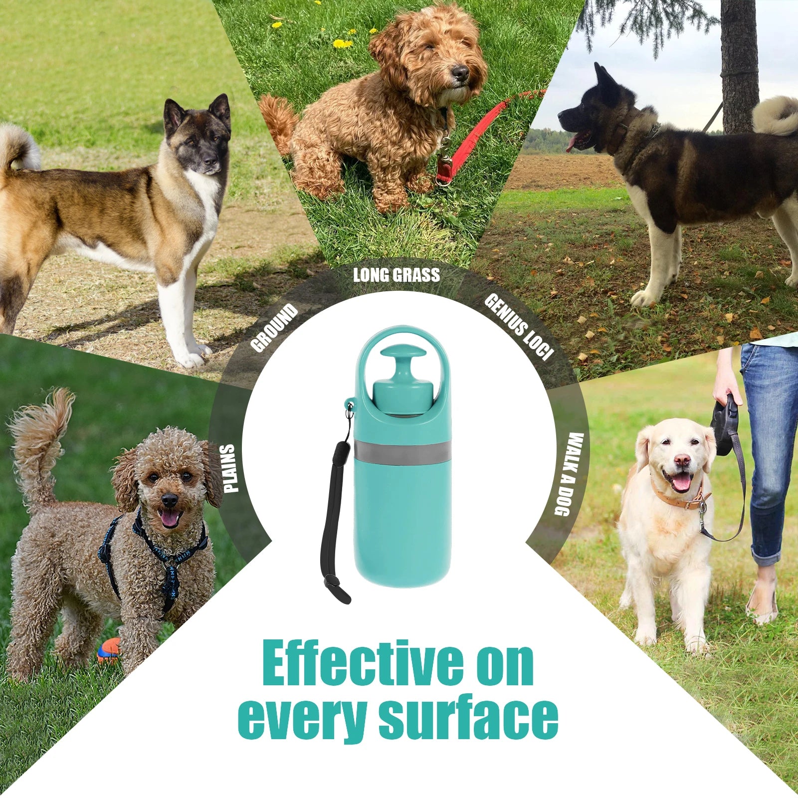 Portable outdoor pet waste claw for easy, hands-free cleanup and disposal into a bag.