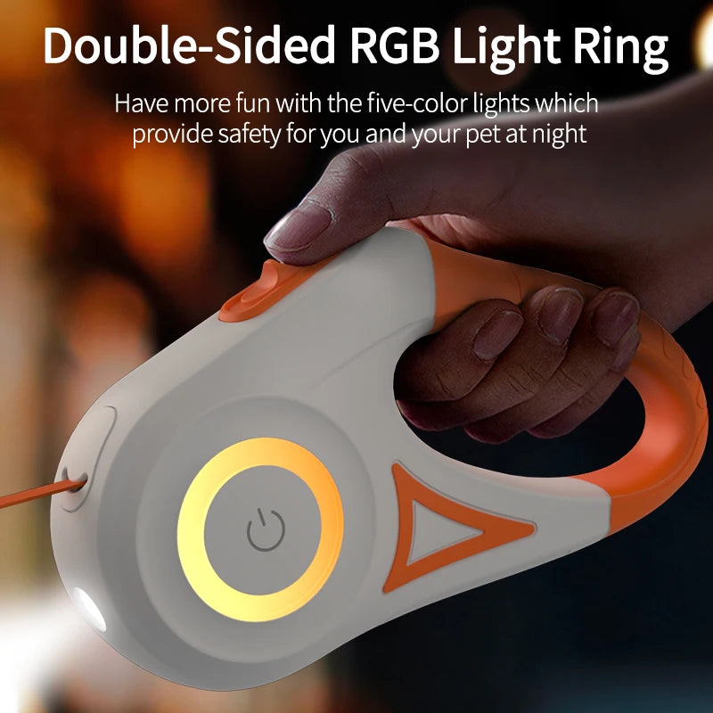 ROJECO 5M Automatic Retractable Dog Leash with LED Light