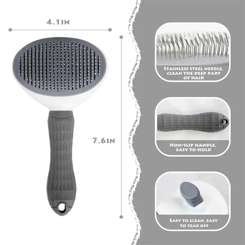 Self-Cleaning Pet Grooming Brush for Dogs and Cats