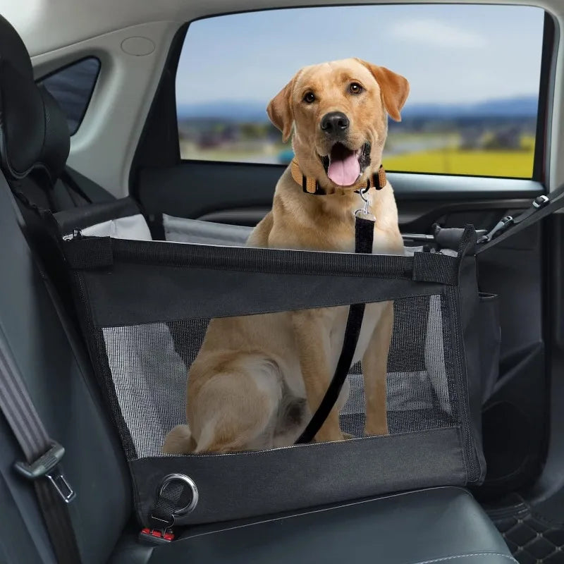Stable, Waterproof Portable Car Pet Seat with Safety Mesh for Puppy Travel