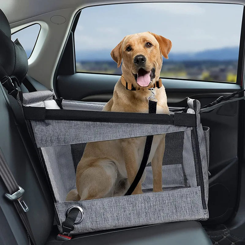 Stable, Waterproof Portable Car Pet Seat with Safety Mesh for Puppy Travel