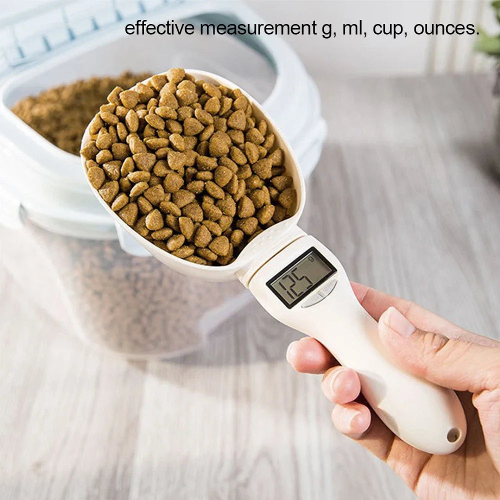 Electronic Pet Food Measuring Scoop - Digital Kitchen Scale with LED Display