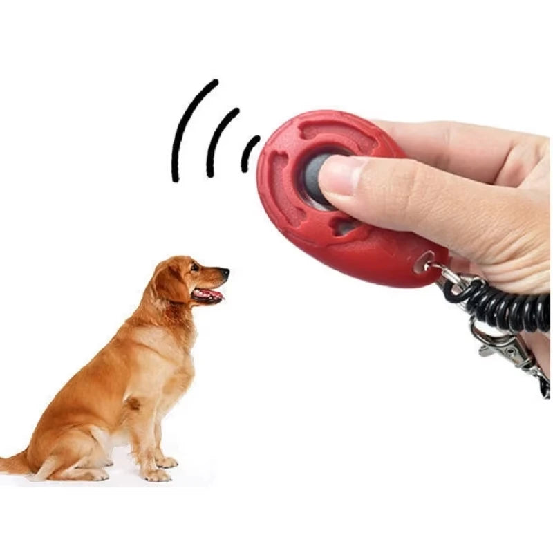 Dog Training Clicker Aid with Adjustable Wrist Strap Key Chain.