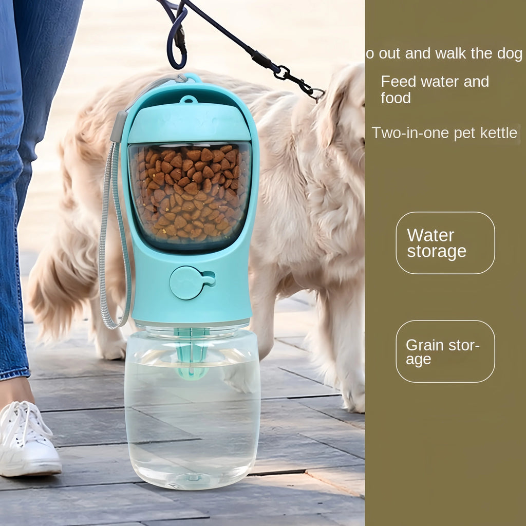 Portable Dog Water Bottle with Food & Water Storage – Perfect for Walks & Travel