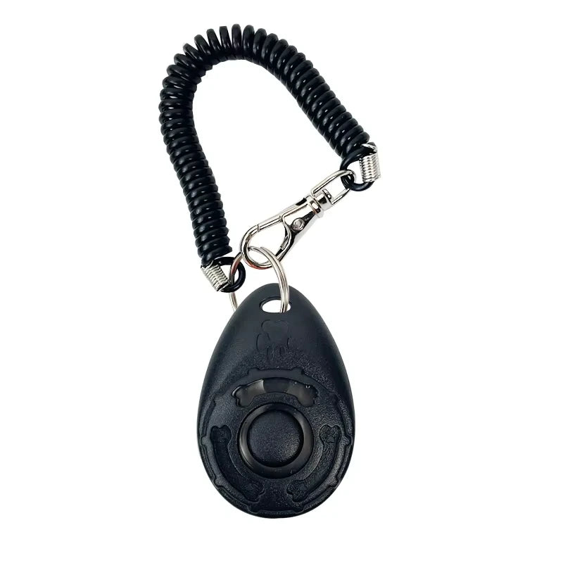 Dog Training Clicker Aid with Adjustable Wrist Strap Key Chain.