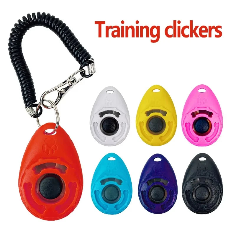 Dog Training Clicker Aid with Adjustable Wrist Strap Key Chain.